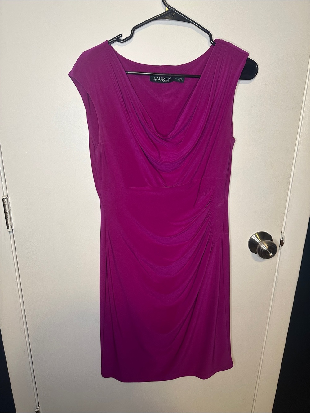 Ralph Lauren Fuchsia Draped Sheath Dress